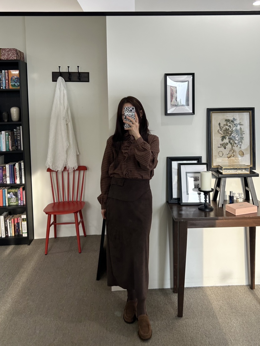 LEMATIN韓國代購㊣女裝新款推薦休閑人氣25秋冬襯衫蕾絲衫格子LEMATIN襯衫/蕾絲衫