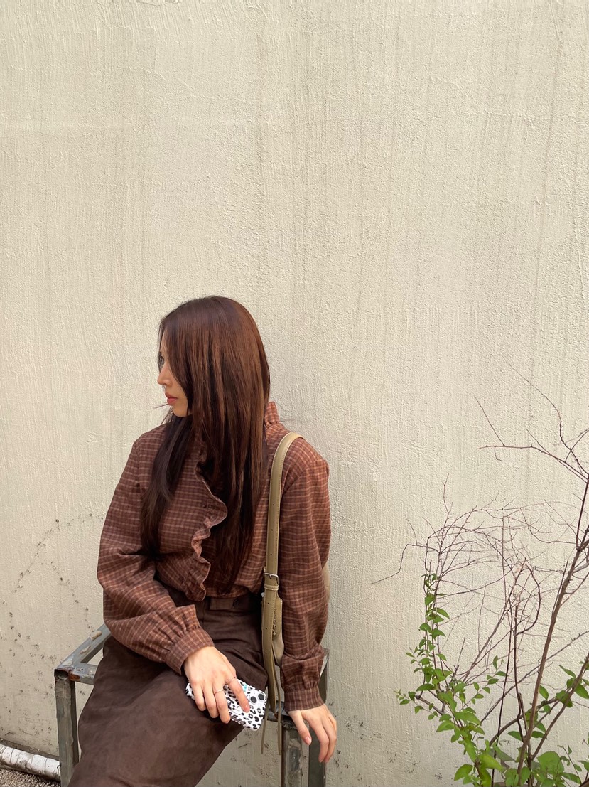 LEMATIN韓國代購㊣女裝新款推薦休閑人氣25秋冬襯衫蕾絲衫格子LEMATIN襯衫/蕾絲衫