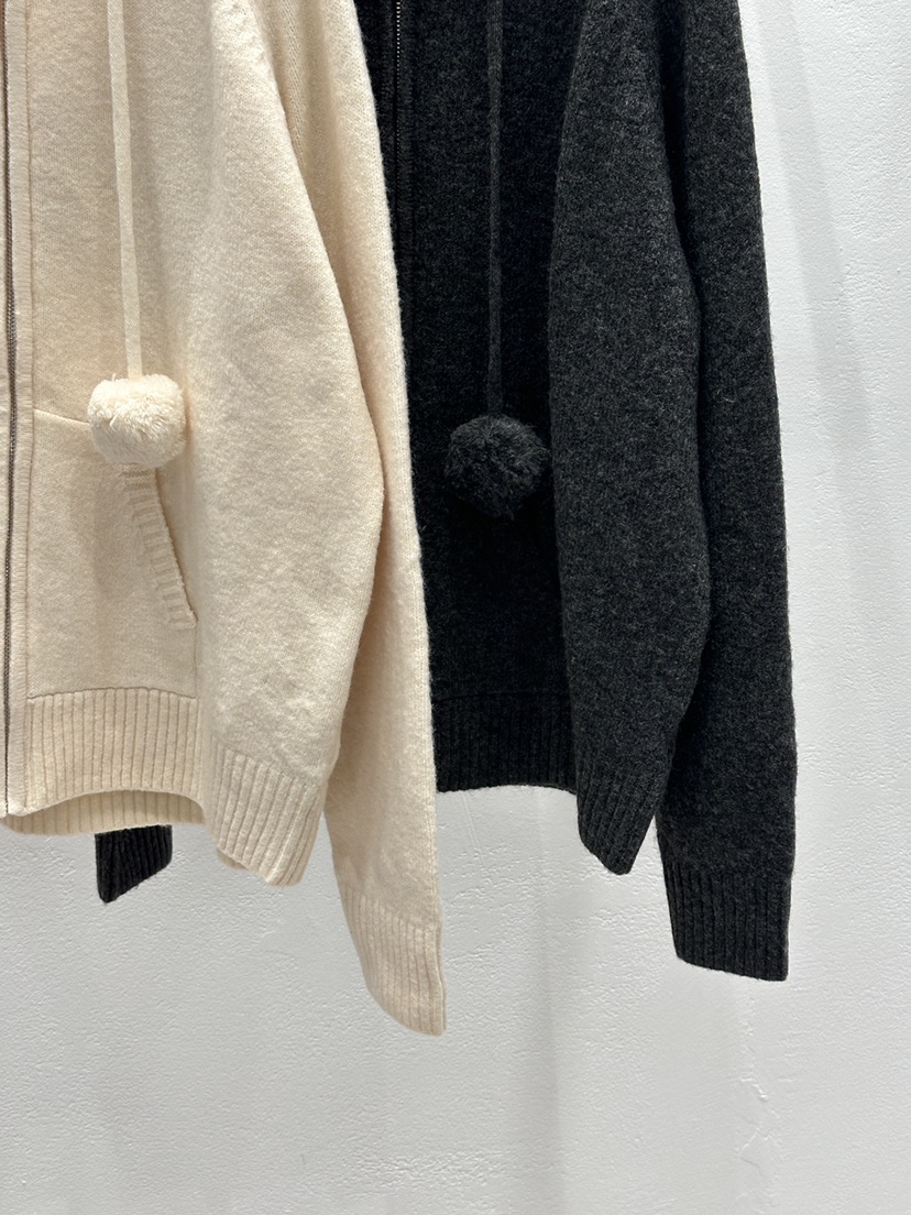 FLASH東大門㊣代購女士新品25秋冬推薦職業針織衫連帽拉鏈衫FLASH針織衫