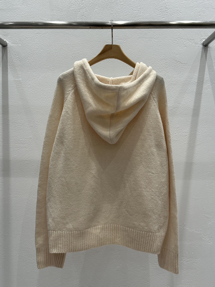 FLASH東大門㊣代購女士新品25秋冬推薦職業針織衫連帽拉鏈衫FLASH針織衫