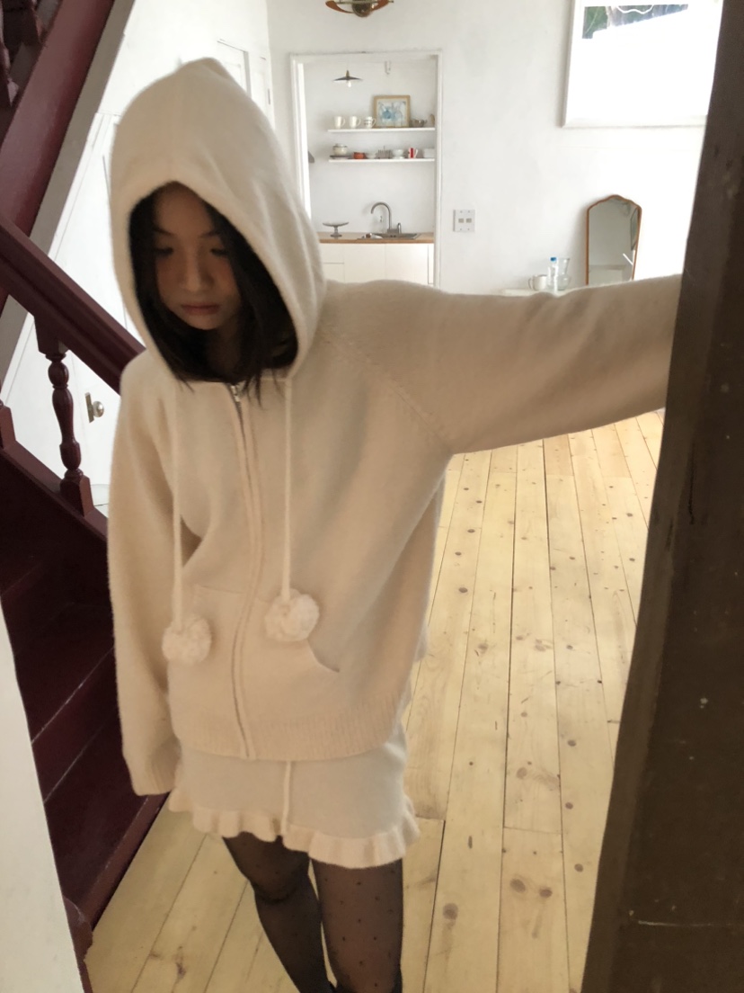 FLASH東大門㊣代購女士新品25秋冬推薦職業針織衫連帽拉鏈衫FLASH針織衫圖色2