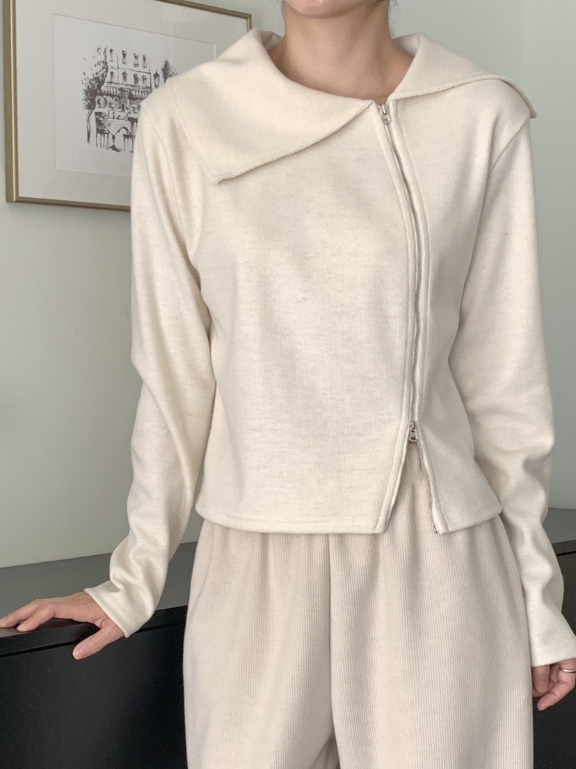 RE:OPENING韓國代購㊣女士新款時尚熱賣人氣推薦針織衫拉鏈RE:OPENING針織衫