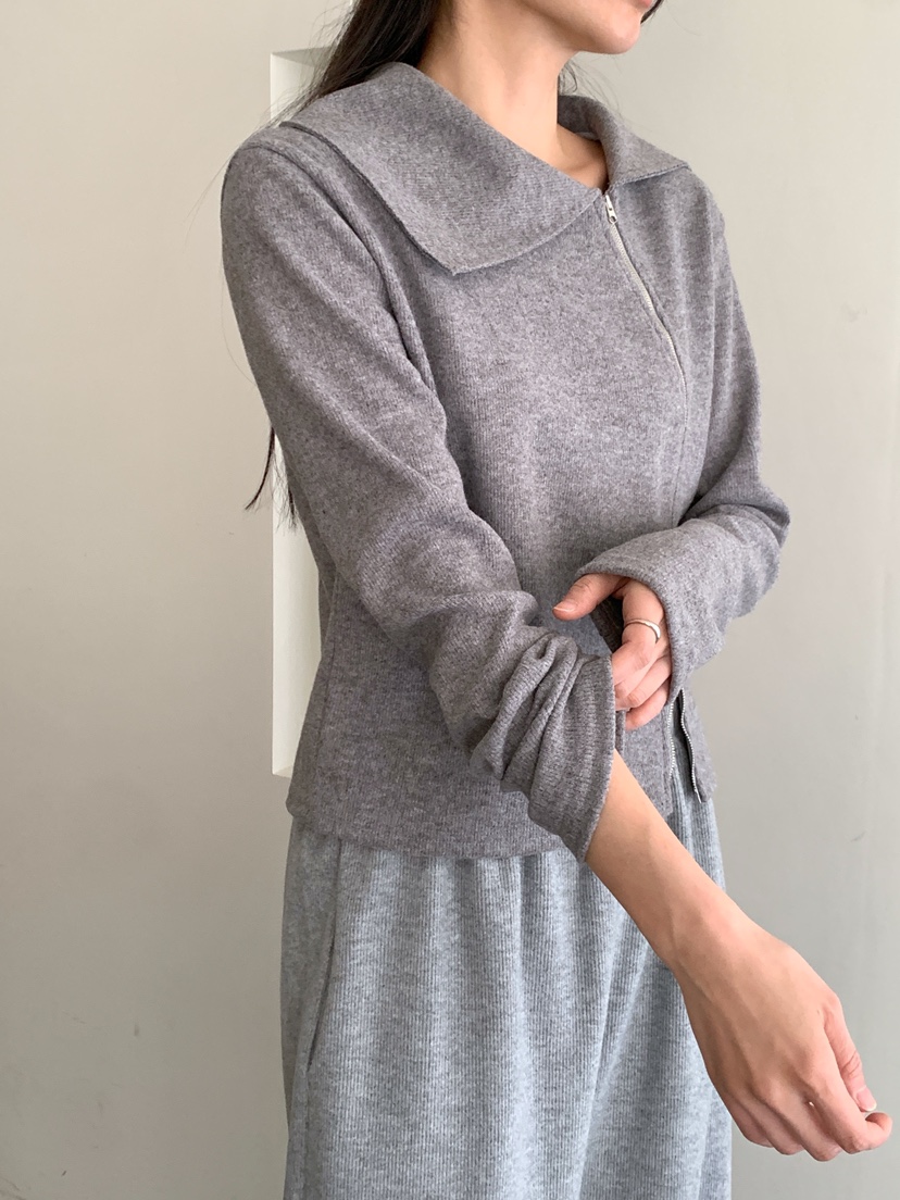 RE:OPENING韓國代購㊣女士新款時尚熱賣人氣推薦針織衫拉鏈RE:OPENING針織衫