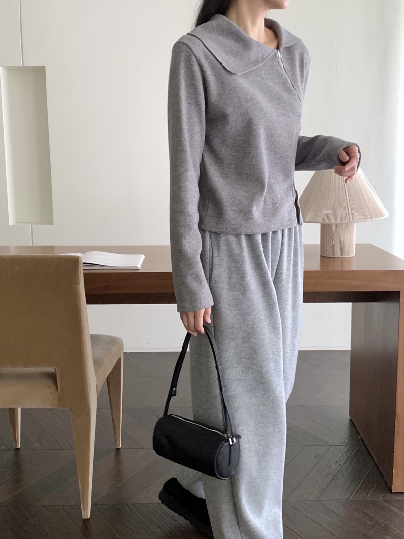 RE:OPENING韓國代購㊣女士新款時尚熱賣人氣推薦針織衫拉鏈RE:OPENING針織衫