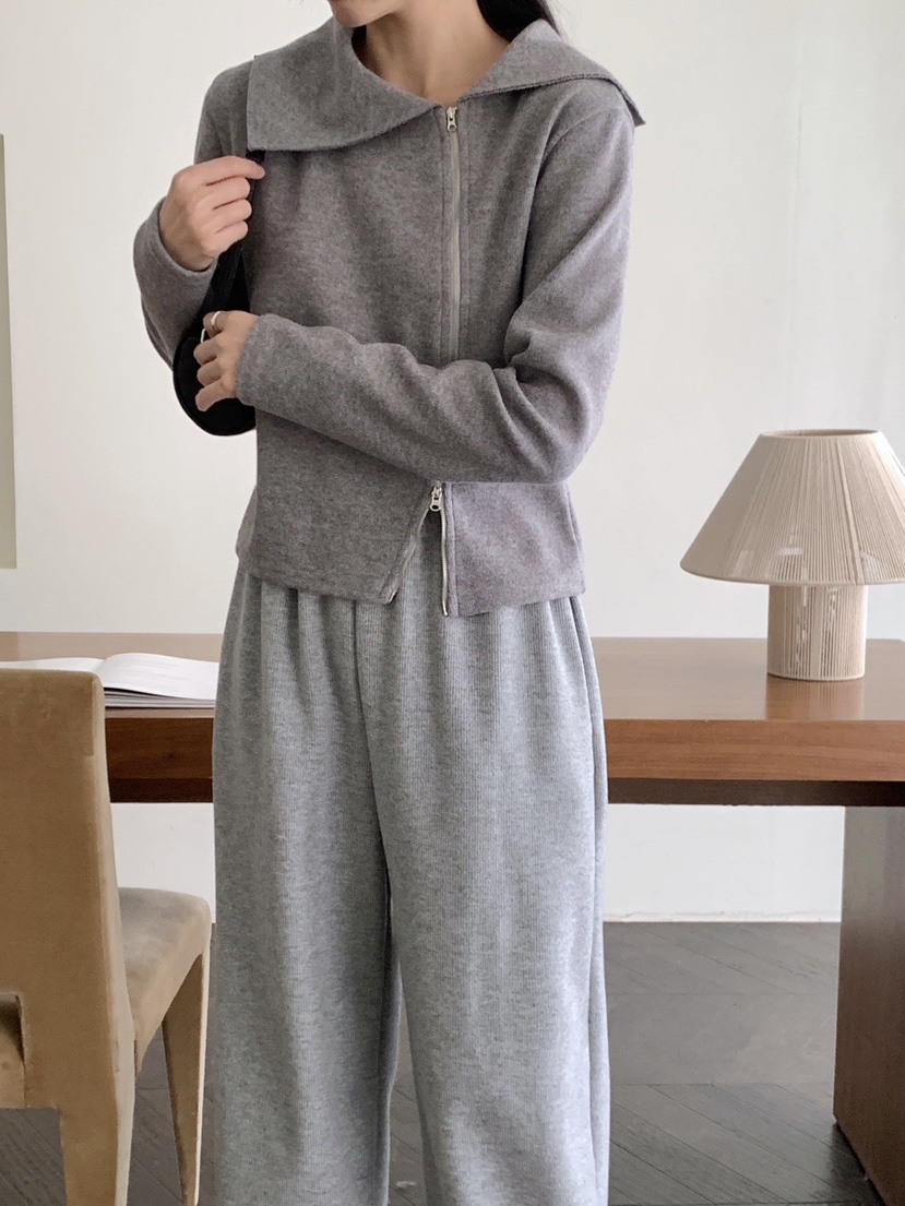 RE:OPENING韓國代購㊣女士新款時尚熱賣人氣推薦針織衫拉鏈RE:OPENING針織衫