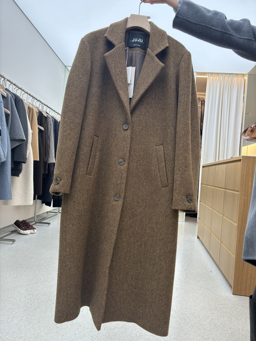 JUJU東大門㊣代購女裝新款休閑人氣職業推薦時尚中長款大衣JUJU中長款大衣圖色1