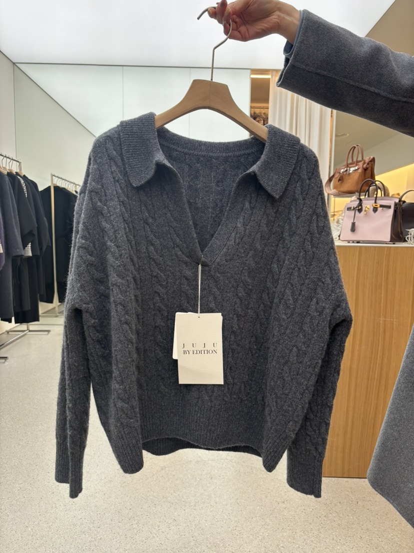 JUJU東大門㊣實拍女士新款時尚休閑人氣推薦熱賣針織衫羊絨JUJU針織衫圖色3