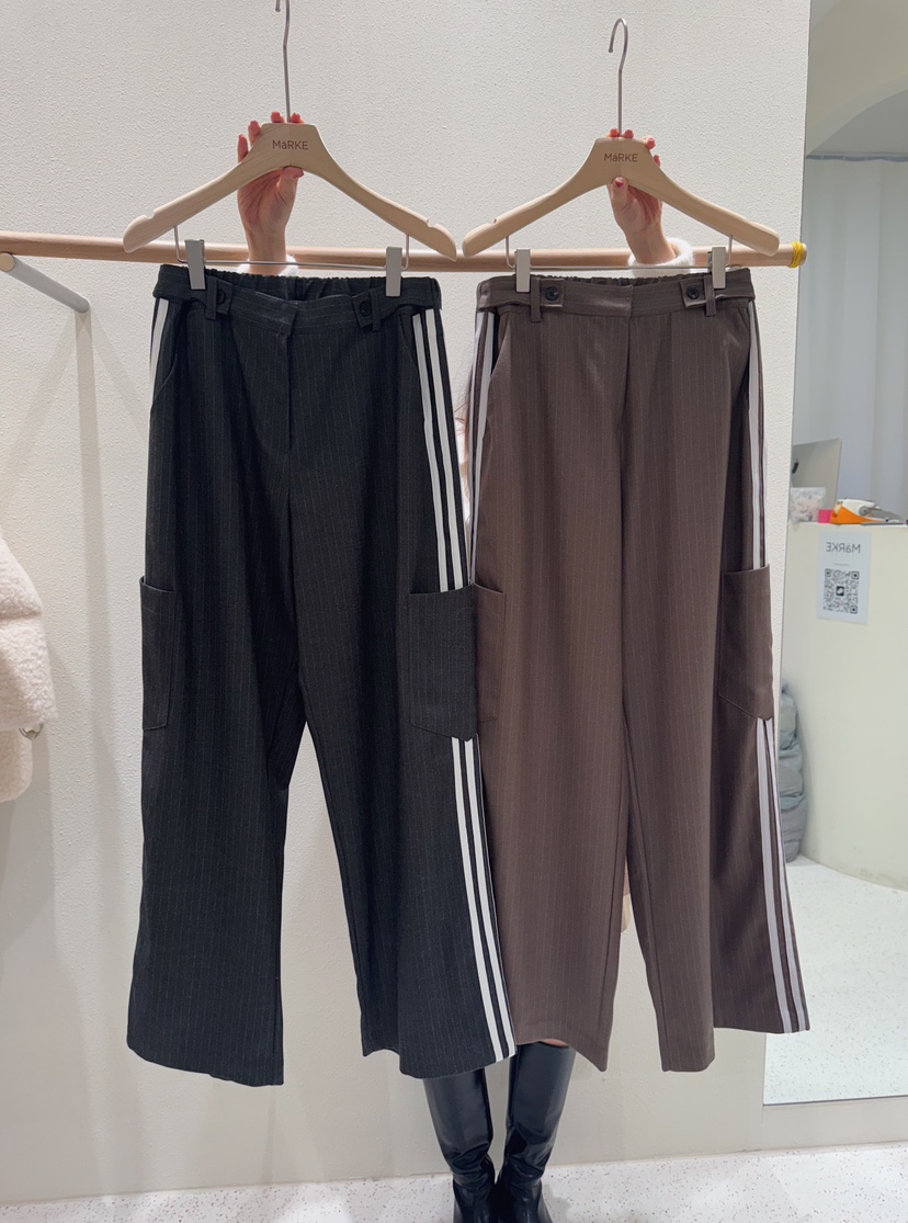 MARKE-P東大門㊣直郵女裝新款人氣職業推薦休閑褲羊毛條紋MARKE-P休閑褲