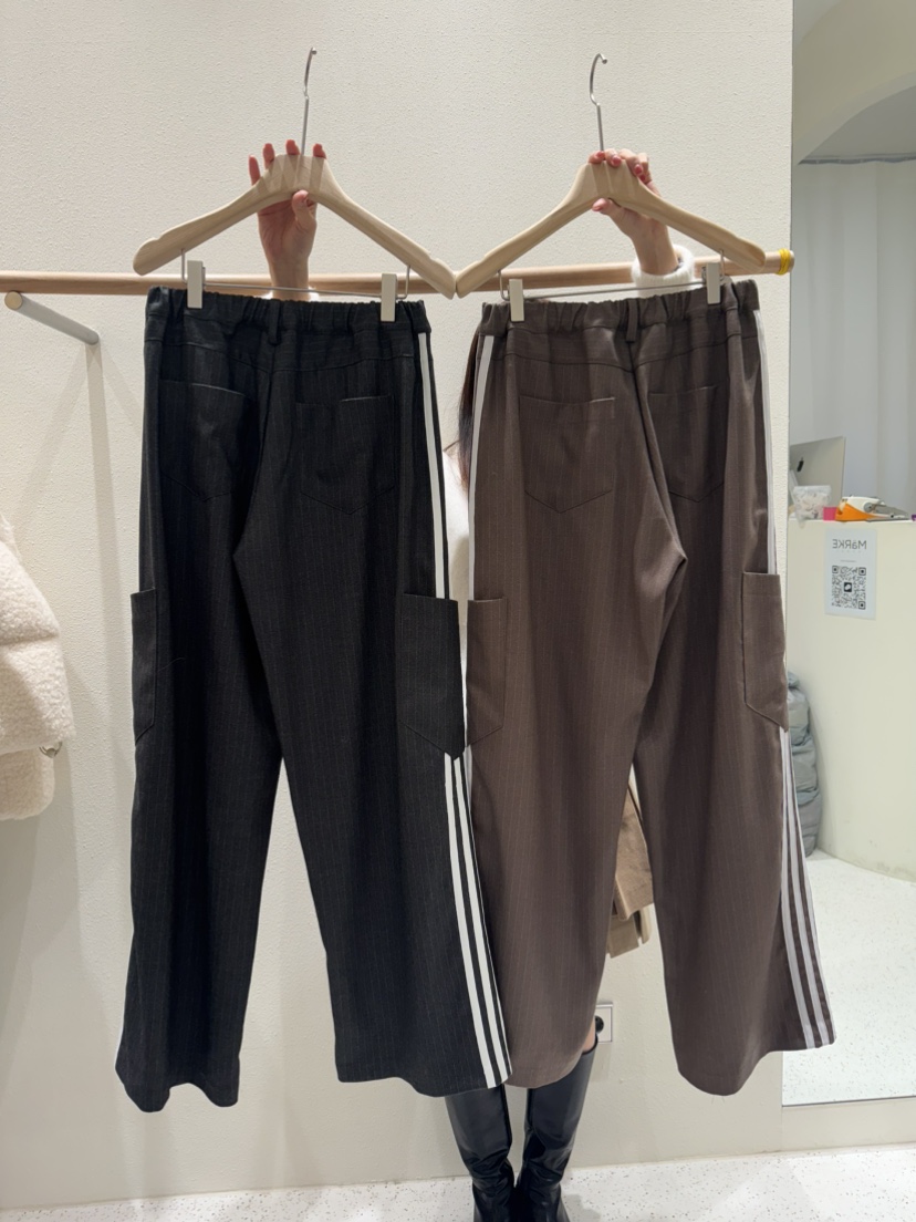 MARKE-P東大門㊣直郵女裝新款人氣職業推薦休閑褲羊毛條紋MARKE-P休閑褲