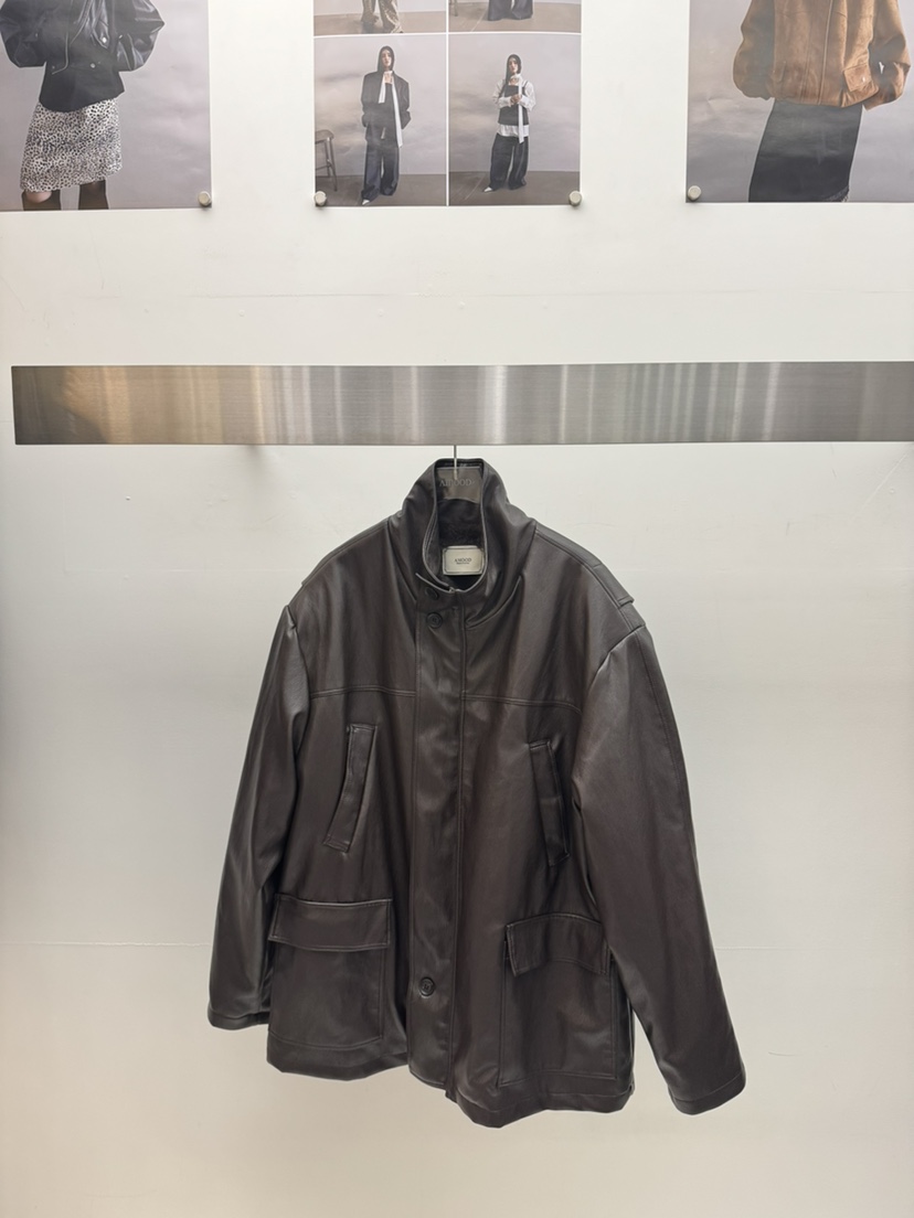 AMOOD東大門㊣直郵女士新品時尚職業休閑熱賣25秋冬夾克貂皮AMOOD夾克