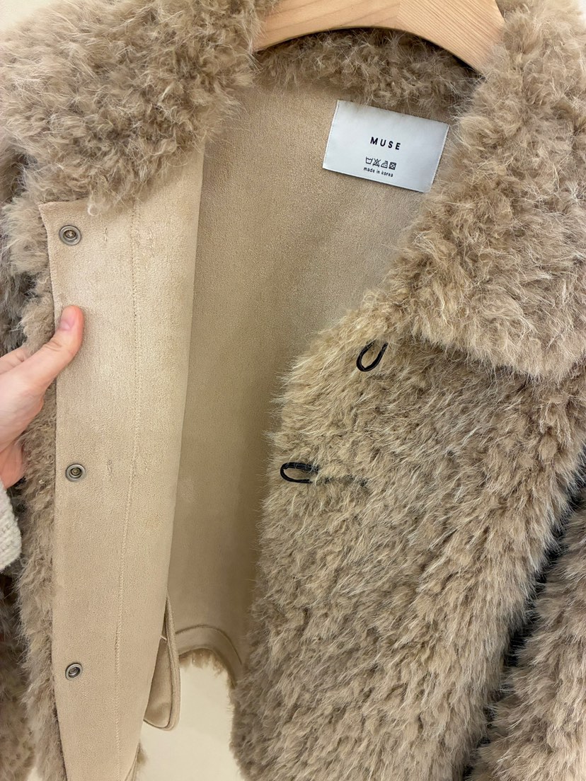 MUSE-P韓國直郵㊣女士新品25秋冬熱賣休閑人氣短款大衣羊毛MUSE-P短款大衣