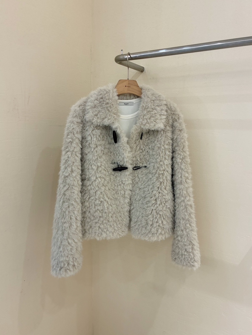 MUSE-P韓國直郵㊣女士新品25秋冬熱賣休閑人氣短款大衣羊毛MUSE-P短款大衣圖色1