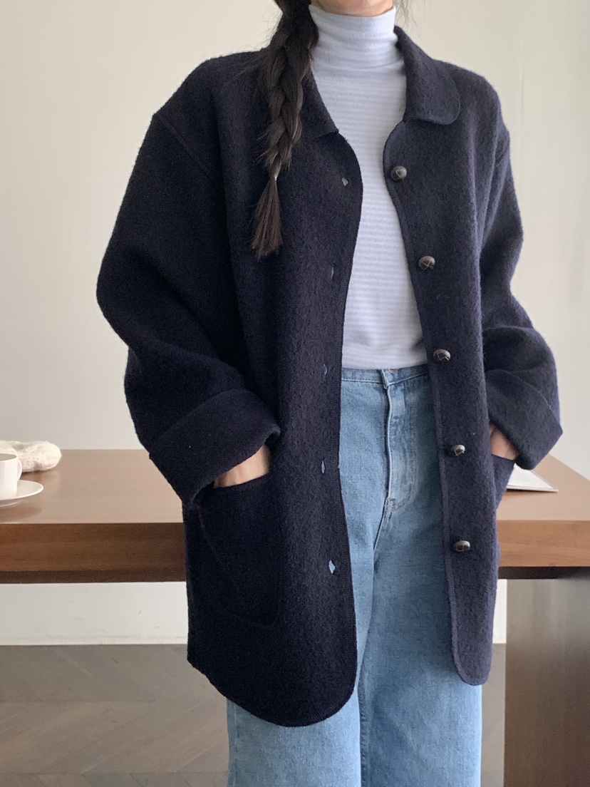 WOOD東大門㊣直郵女裝新品職業人氣熱賣25秋冬休閑短款大衣WOOD短款大衣