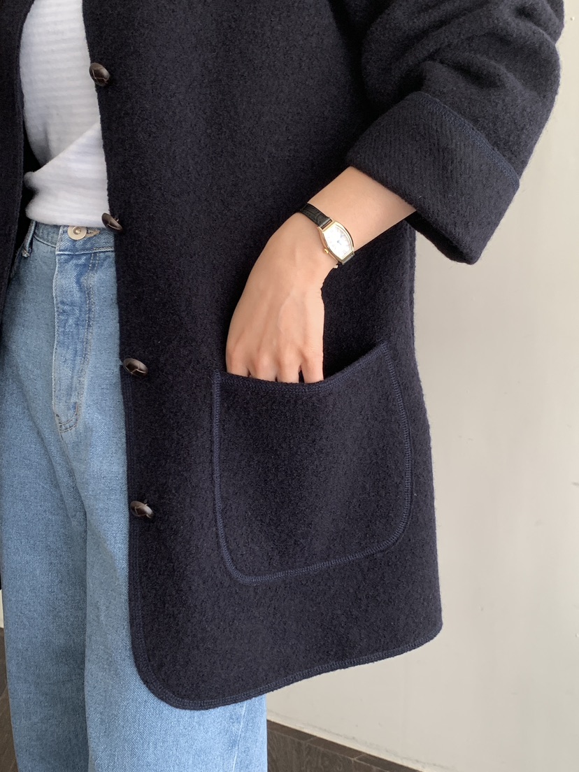 WOOD東大門㊣直郵女裝新品職業人氣熱賣25秋冬休閑短款大衣WOOD短款大衣