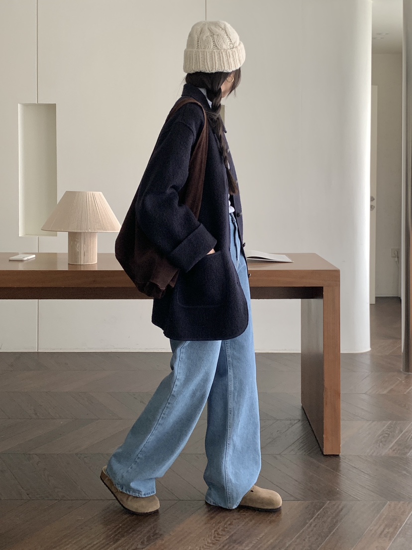 WOOD東大門㊣直郵女裝新品職業人氣熱賣25秋冬休閑短款大衣WOOD短款大衣