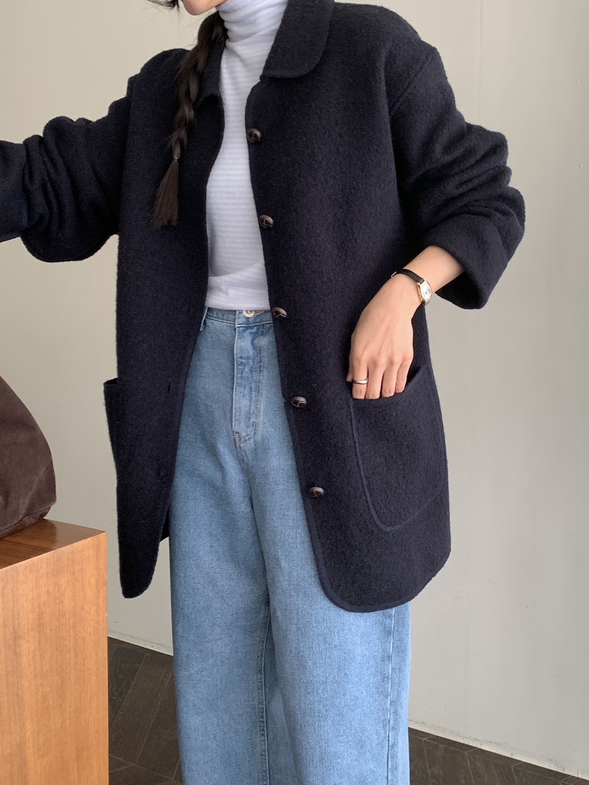 WOOD東大門㊣直郵女裝新品職業人氣熱賣25秋冬休閑短款大衣WOOD短款大衣