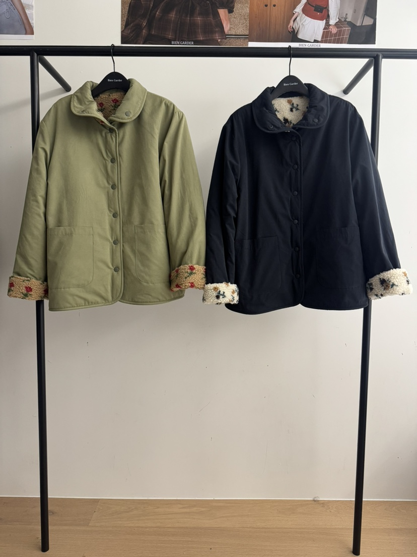 BIEN GARDER韓國代購㊣女裝新品人氣職業25秋冬休閑夾克雙面BIEN GARDER夾克