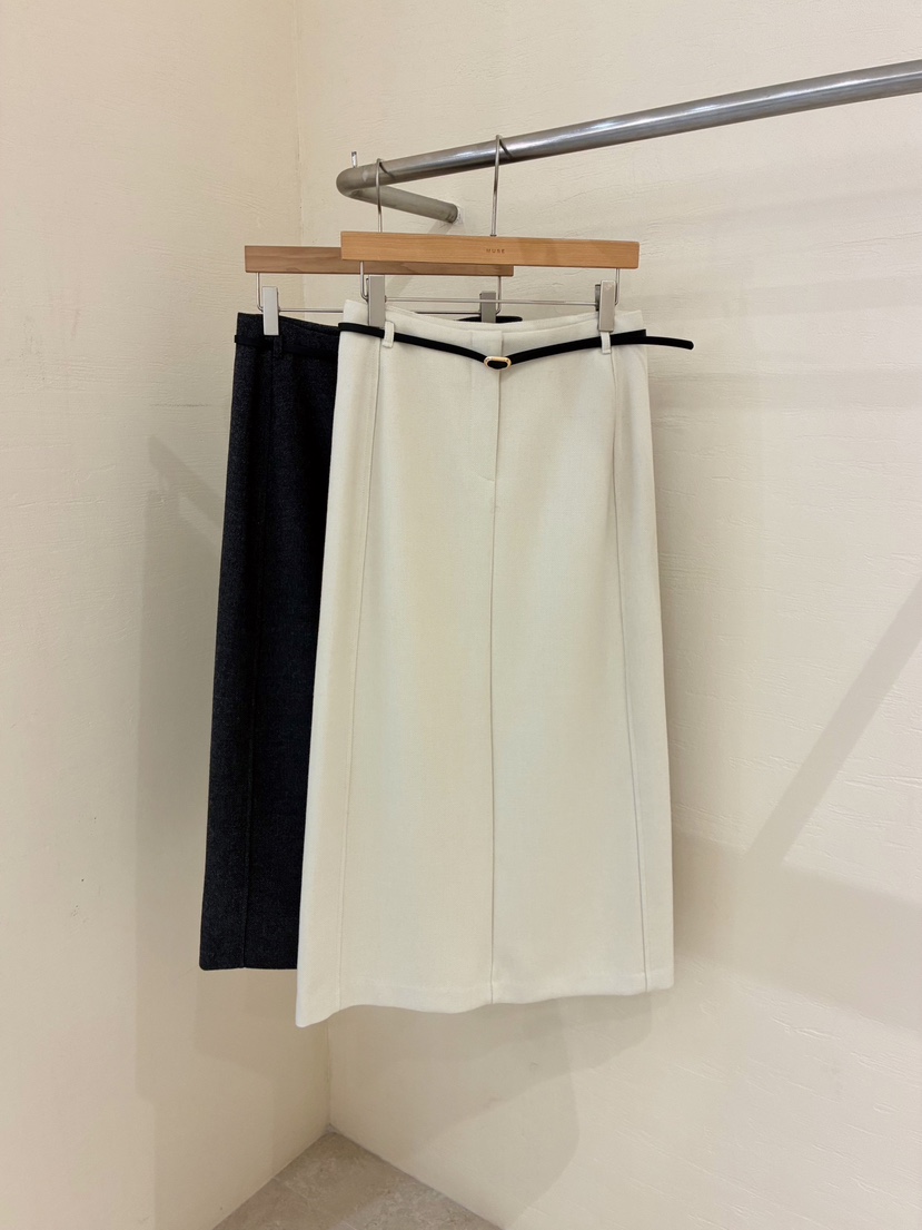 MUSE-P東大門㊣直郵女士新品推薦熱賣人氣長裙不含腰帶羊毛MUSE-P長裙