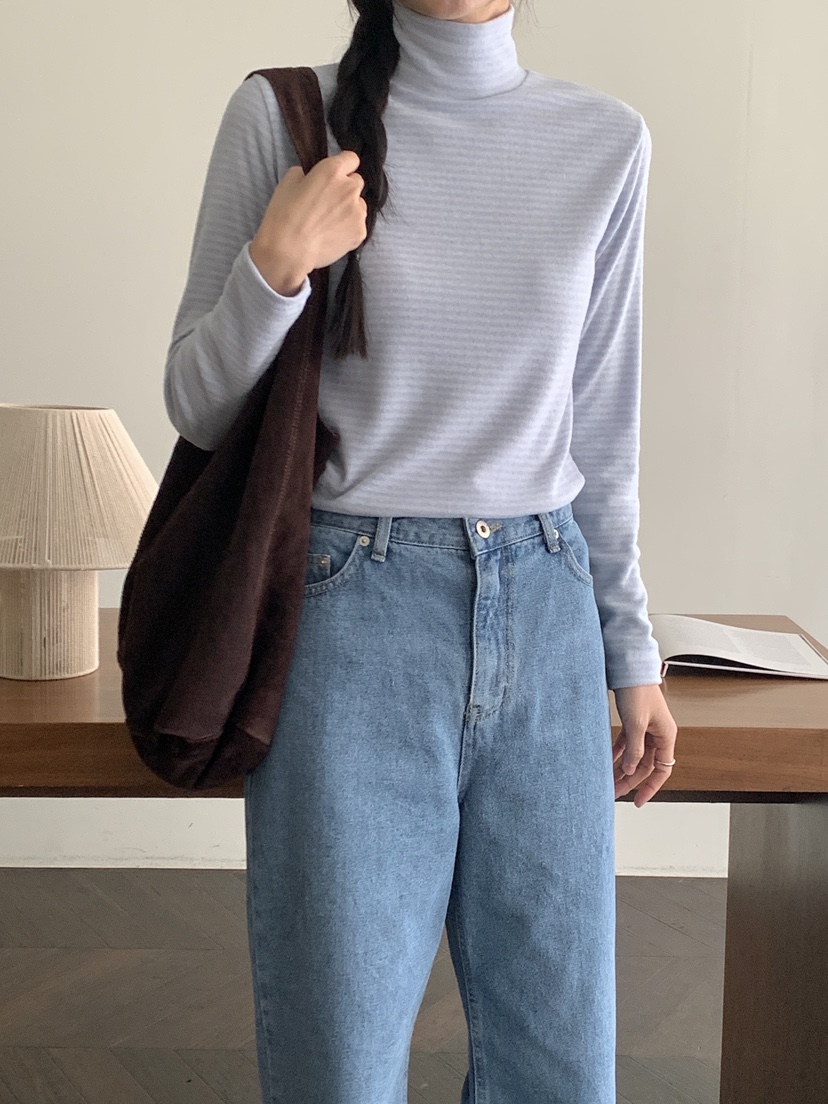 WOOD韓國直郵㊣女裝新品職業休閑時尚熱賣人氣推薦25秋冬長袖T恤WOOD長袖T恤