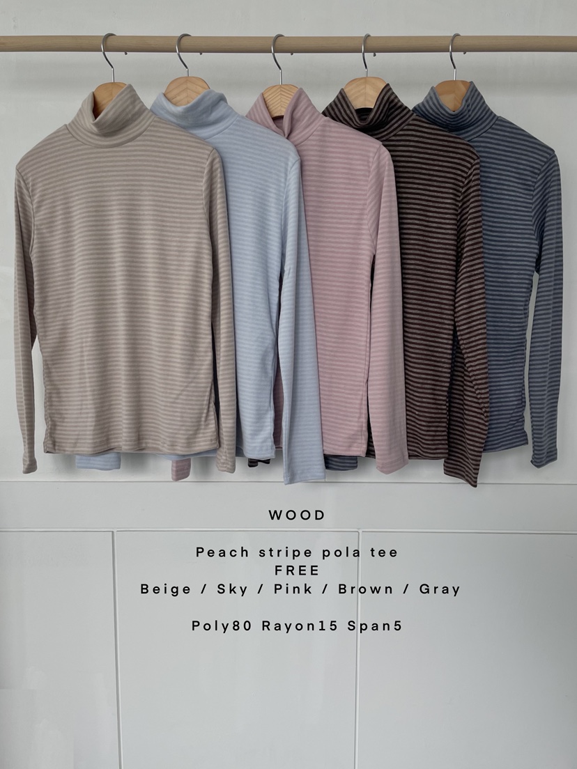 WOOD韓國直郵㊣女裝新品職業休閑時尚熱賣人氣推薦25秋冬長袖T恤WOOD長袖T恤