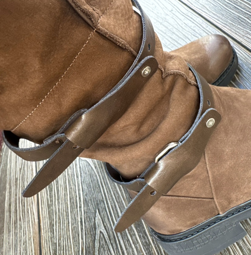 JUJU韓國代購㊣女士新款熱賣時尚推薦休閑25秋冬靴子系帶麂皮JUJU靴子