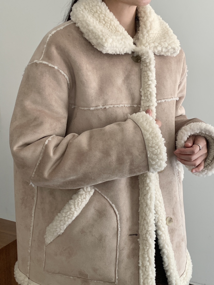 RE:OPENING韓國代購㊣女裝新款人氣職業熱賣中長款大衣兩面穿RE:OPENING中長款大衣