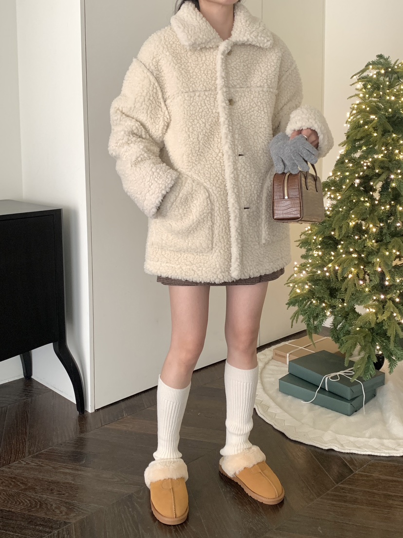 RE:OPENING韓國代購㊣女裝新款人氣職業熱賣中長款大衣兩面穿RE:OPENING中長款大衣