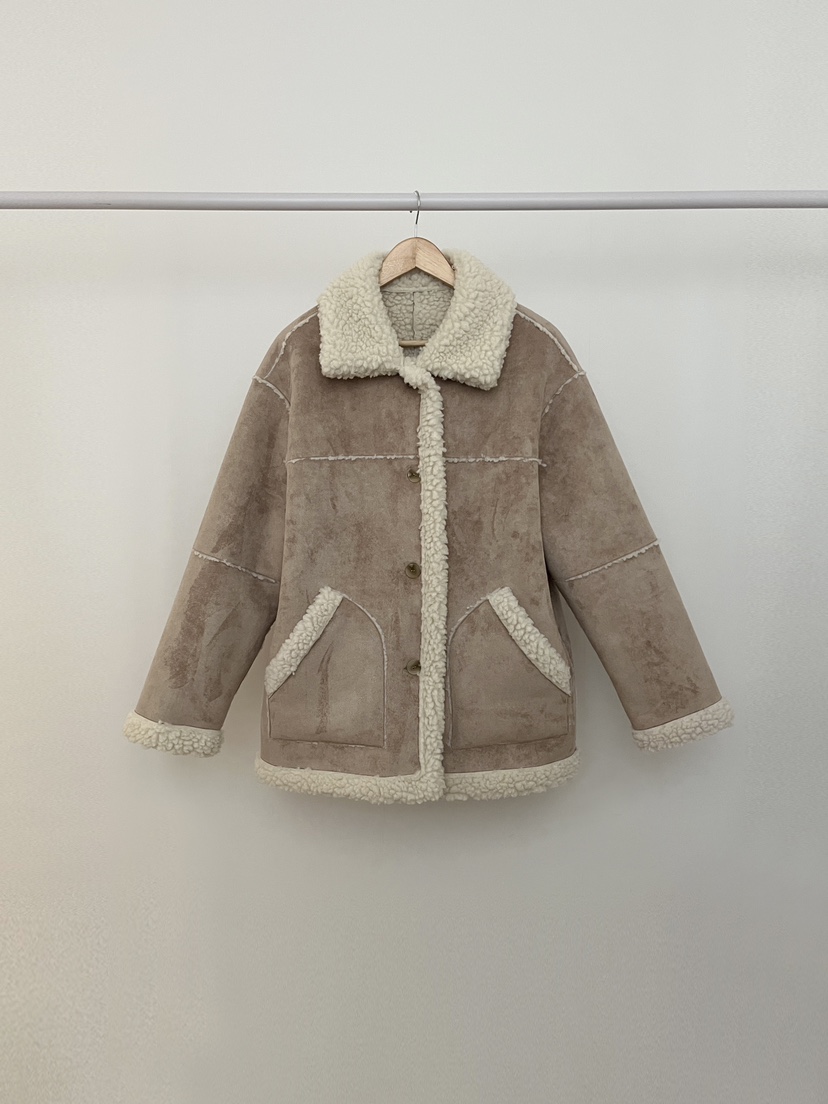 RE:OPENING韓國代購㊣女裝新款人氣職業熱賣中長款大衣兩面穿RE:OPENING中長款大衣圖色1