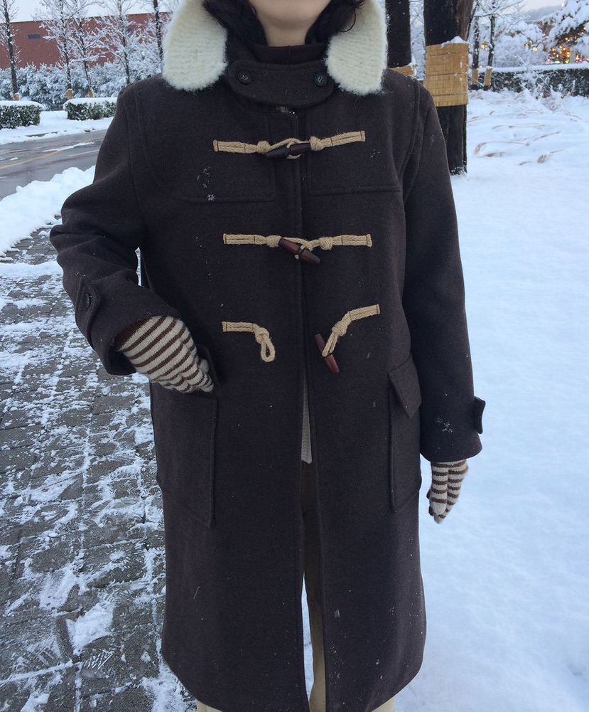 WOOD韓國直郵㊣女裝新品人氣職業時尚休閑熱賣中長款大衣雙層WOOD中長款大衣