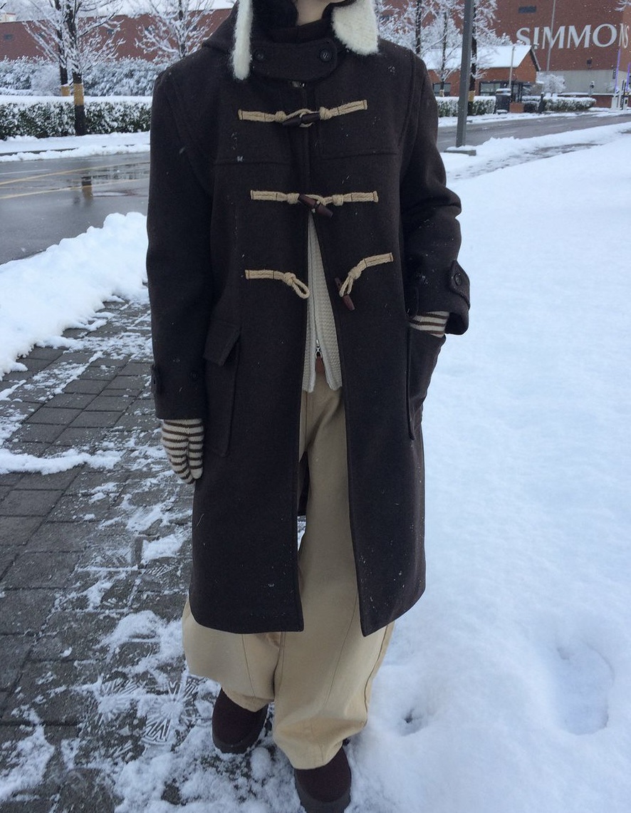 WOOD韓國直郵㊣女裝新品人氣職業時尚休閑熱賣中長款大衣雙層WOOD中長款大衣