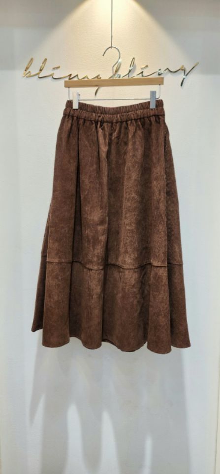 BLING BLING-S韓國代購㊣女裝新款職業25秋冬人氣長裙燈芯絨BLING BLING-S長裙