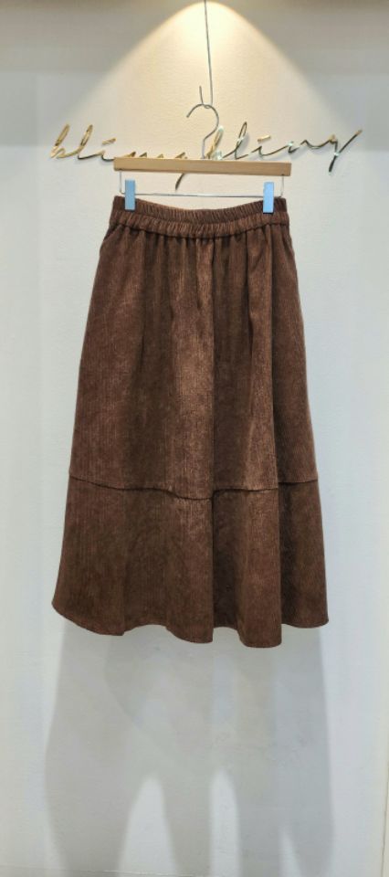 BLING BLING-S韓國代購㊣女裝新款職業25秋冬人氣長裙燈芯絨BLING BLING-S長裙圖色1