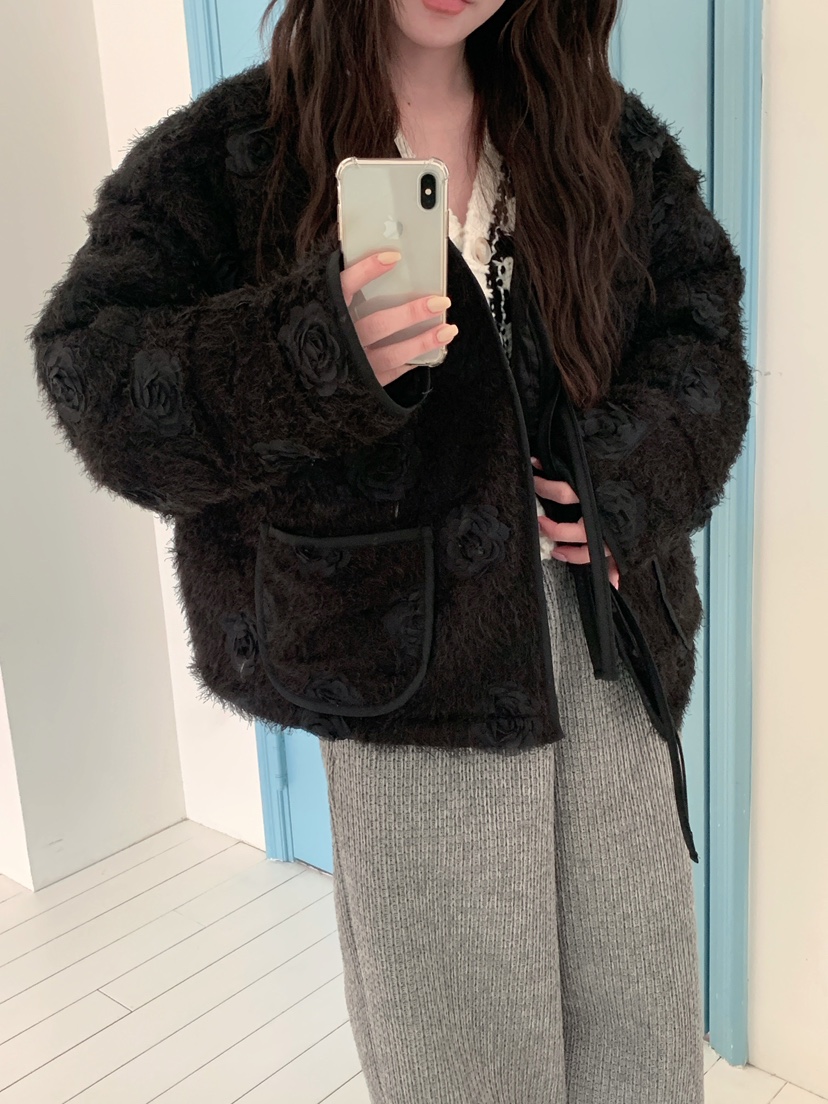 MAISONDEGLORY韓國直郵㊣女裝新款時尚人氣休閑25秋冬短款大衣MAISON DE GLORY短款大衣