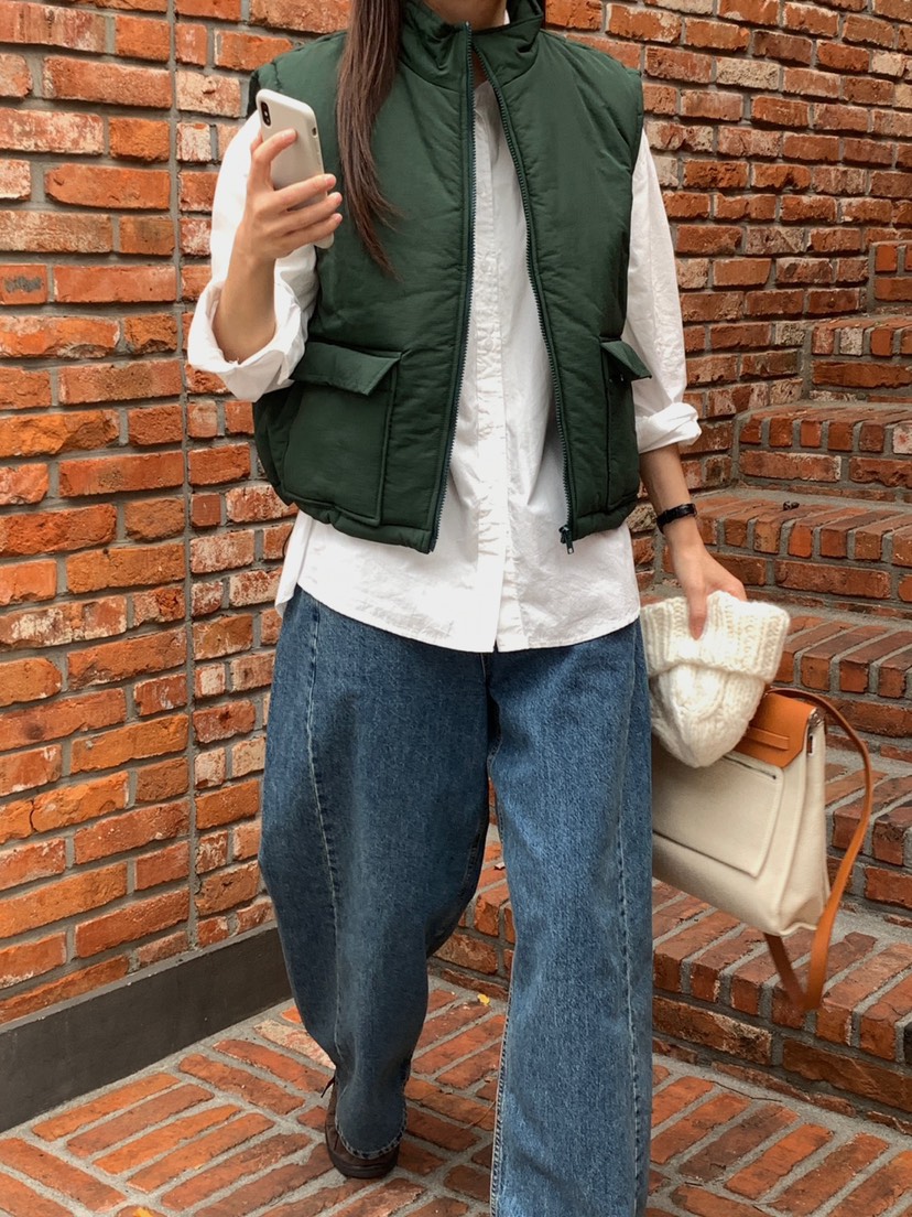 WOOD東大門㊣直郵女裝新品人氣休閑25秋冬時尚職業馬甲填充WOOD馬甲