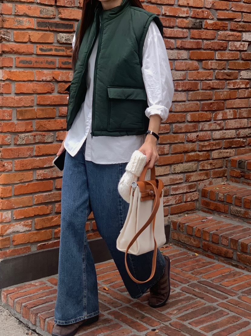 WOOD東大門㊣直郵女裝新品人氣休閑25秋冬時尚職業馬甲填充WOOD馬甲