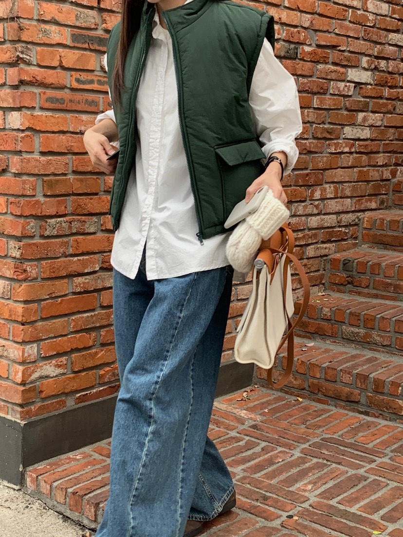 WOOD東大門㊣直郵女裝新品人氣休閑25秋冬時尚職業馬甲填充WOOD馬甲