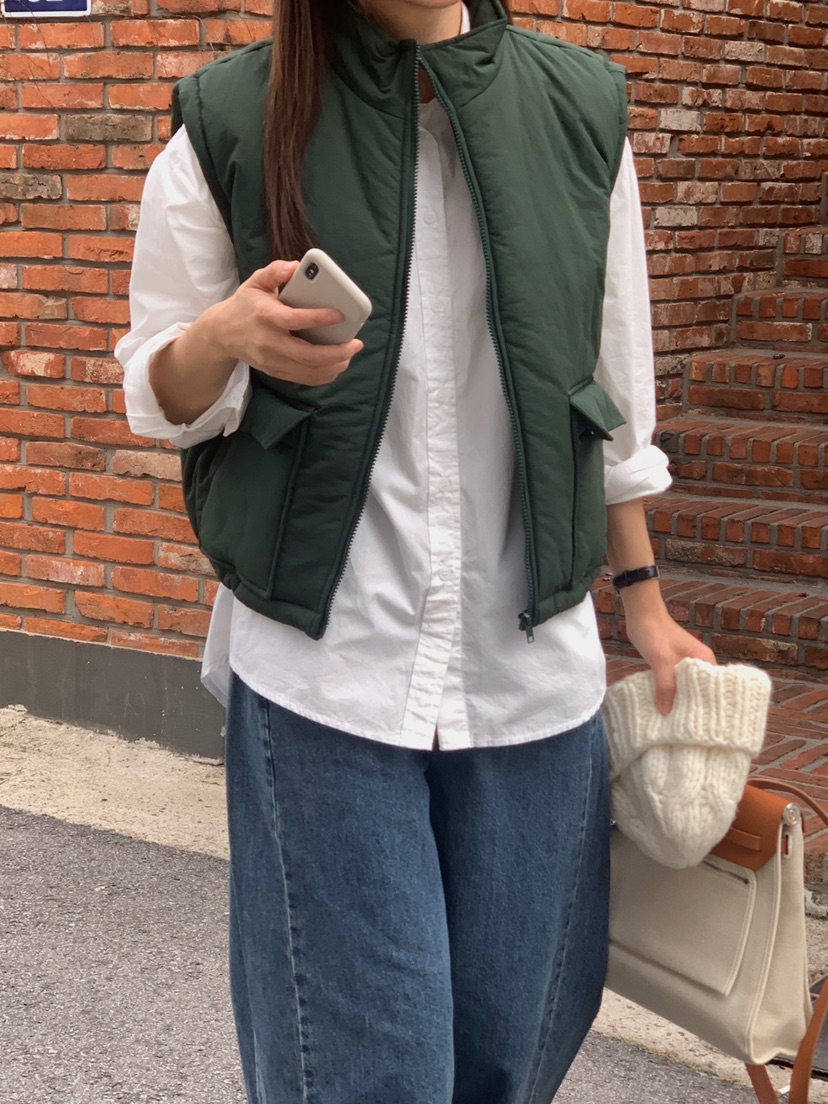 WOOD東大門㊣直郵女裝新品人氣休閑25秋冬時尚職業馬甲填充WOOD馬甲