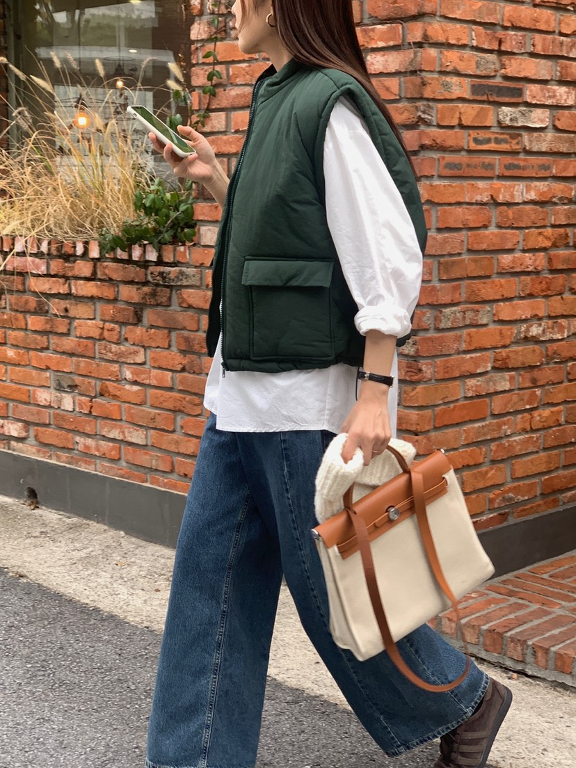 WOOD東大門㊣直郵女裝新品人氣休閑25秋冬時尚職業馬甲填充WOOD馬甲