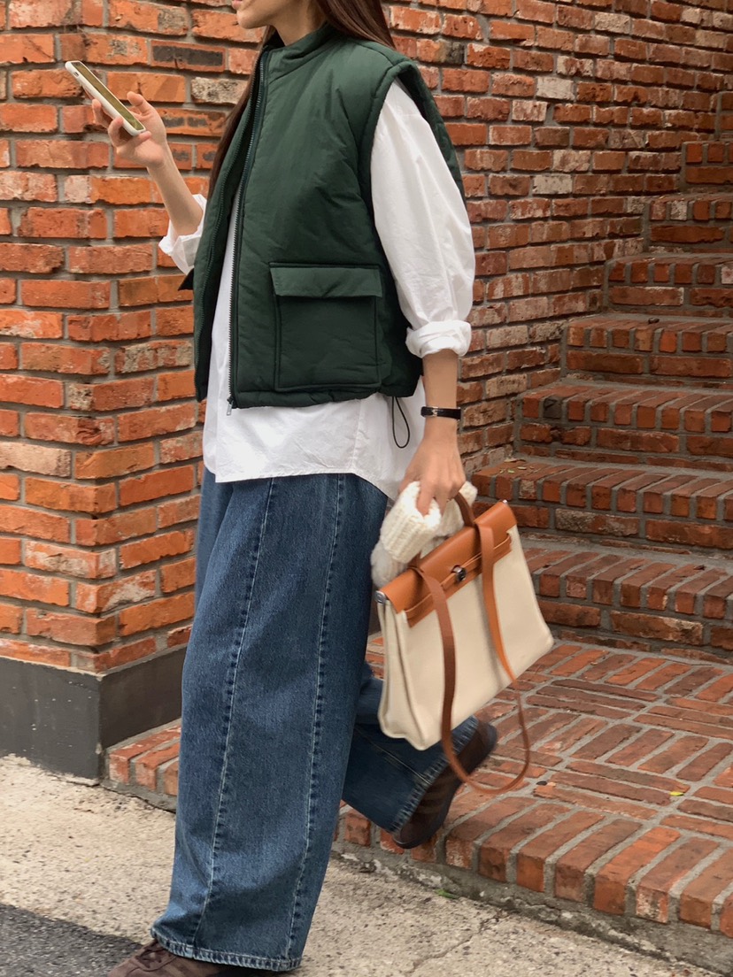 WOOD東大門㊣直郵女裝新品人氣休閑25秋冬時尚職業馬甲填充WOOD馬甲