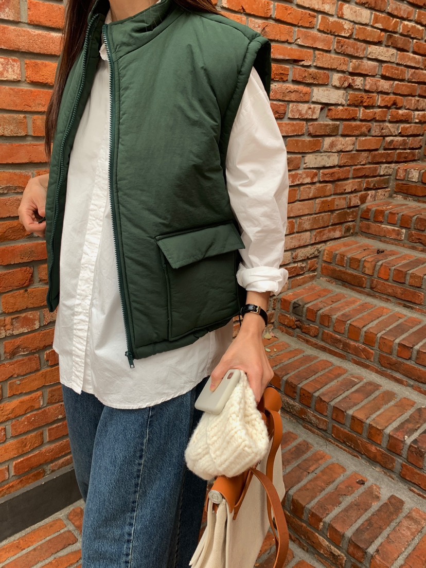 WOOD東大門㊣直郵女裝新品人氣休閑25秋冬時尚職業馬甲填充WOOD馬甲