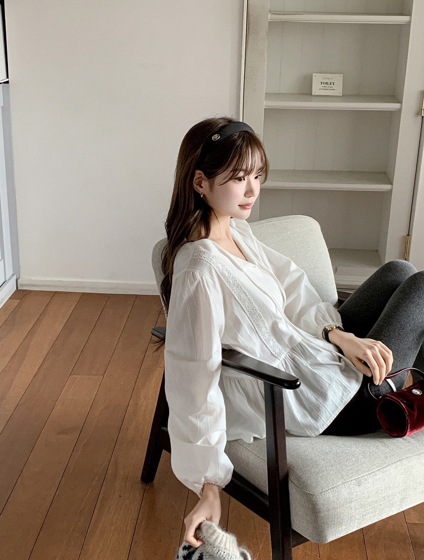 FRILL-T韓國代購㊣女士新品時尚熱賣推薦休閑職業襯衫蕾絲衫FRILL-T襯衫/蕾絲衫