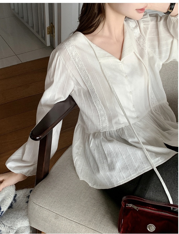 FRILL-T韓國代購㊣女士新品時尚熱賣推薦休閑職業襯衫蕾絲衫FRILL-T襯衫/蕾絲衫