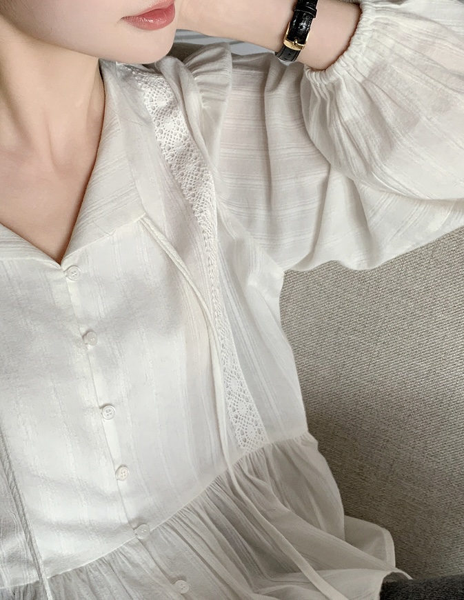 FRILL-T韓國代購㊣女士新品時尚熱賣推薦休閑職業襯衫蕾絲衫FRILL-T襯衫/蕾絲衫