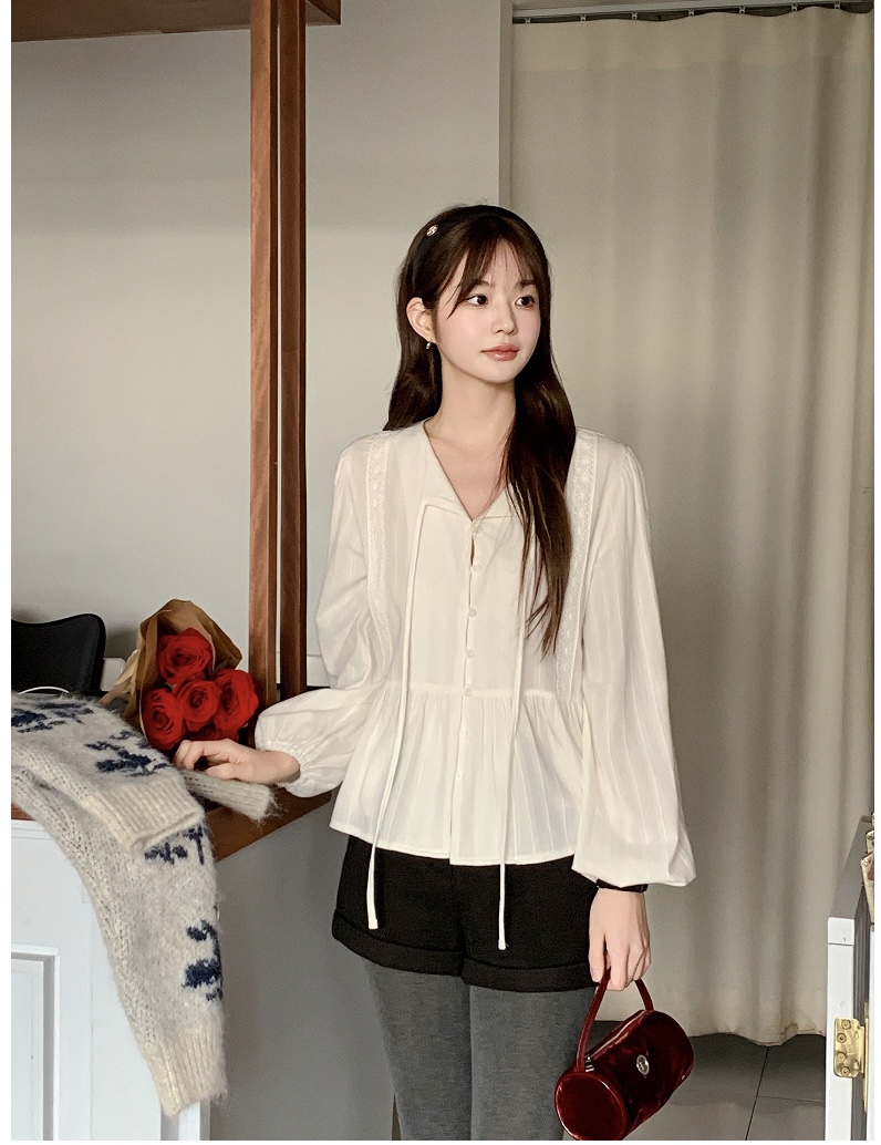 FRILL-T韓國代購㊣女士新品時尚熱賣推薦休閑職業襯衫蕾絲衫FRILL-T襯衫/蕾絲衫