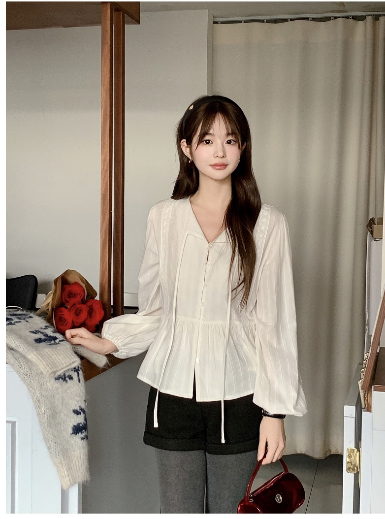 FRILL-T韓國代購㊣女士新品時尚熱賣推薦休閑職業襯衫蕾絲衫FRILL-T襯衫/蕾絲衫