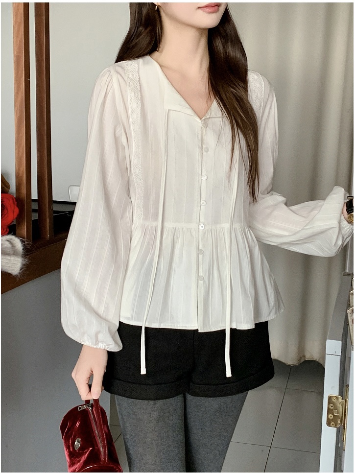 FRILL-T韓國代購㊣女士新品時尚熱賣推薦休閑職業襯衫蕾絲衫FRILL-T襯衫/蕾絲衫