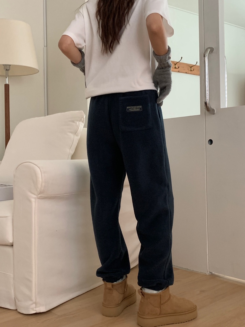 WOOD韓國直郵㊣女裝新品推薦人氣職業時尚休閑25秋冬休閑褲抓絨WOOD休閑褲