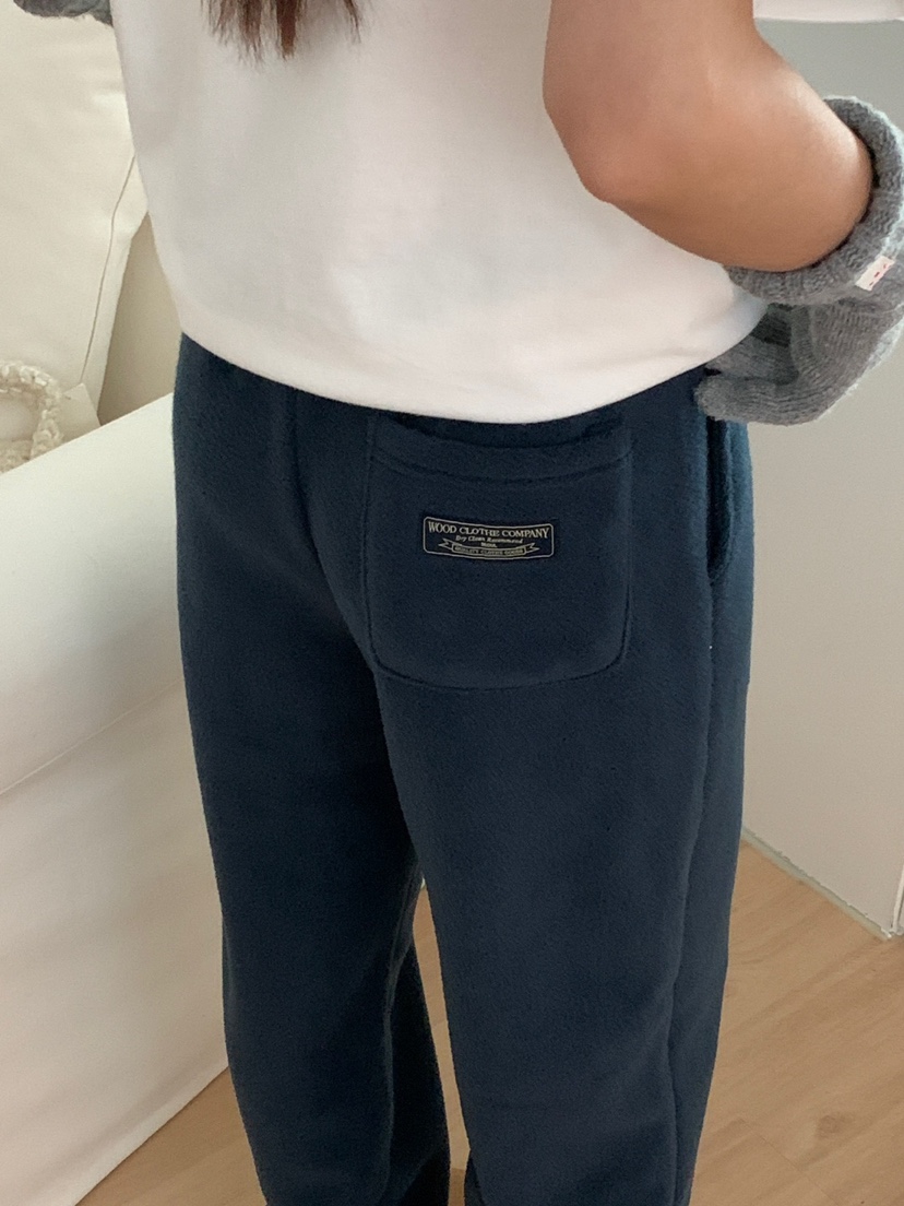 WOOD韓國直郵㊣女裝新品推薦人氣職業時尚休閑25秋冬休閑褲抓絨WOOD休閑褲