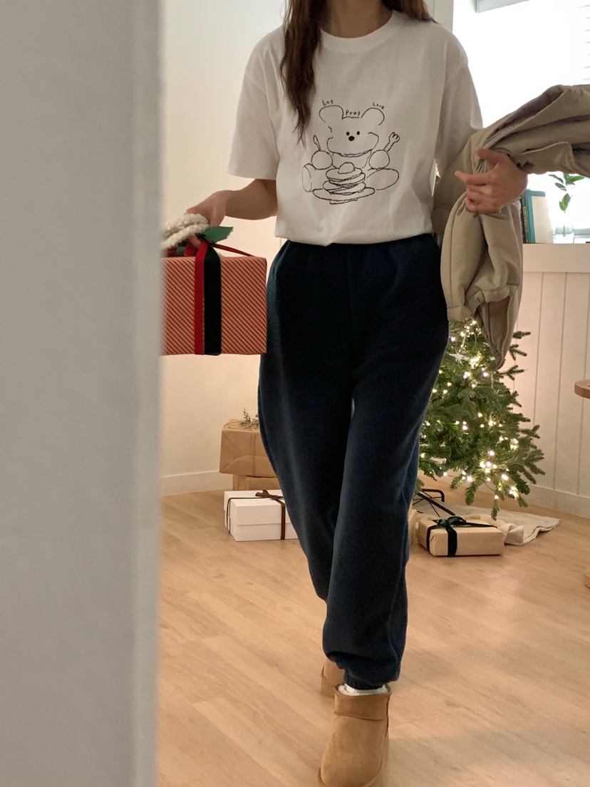 WOOD韓國直郵㊣女裝新品推薦人氣職業時尚休閑25秋冬休閑褲抓絨WOOD休閑褲