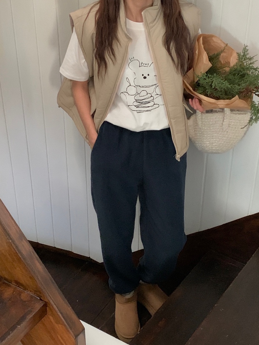 WOOD韓國直郵㊣女裝新品推薦人氣職業時尚休閑25秋冬休閑褲抓絨WOOD休閑褲圖色4